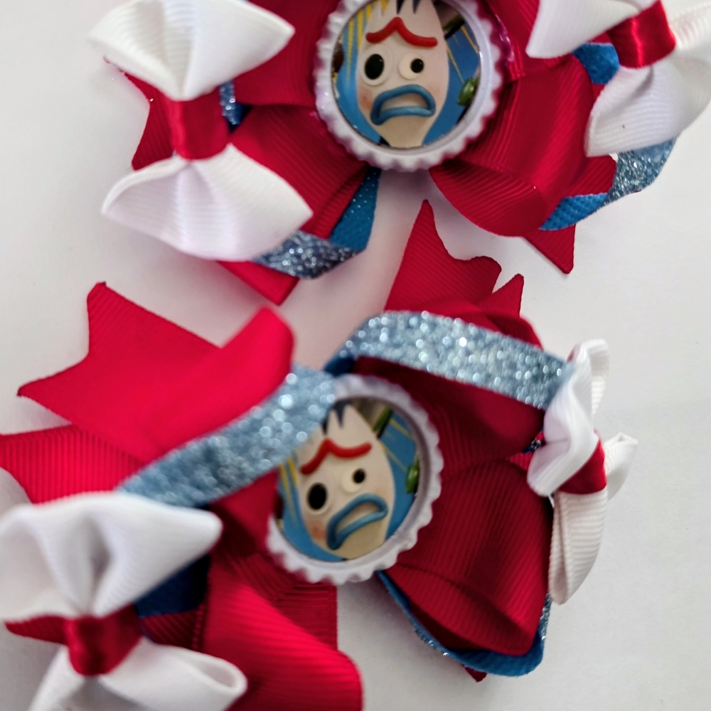 Red and White Kids Hair Bows